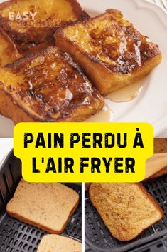 the french toast is being grilled and ready to be served in the air fryer