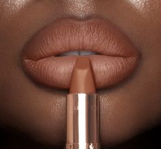 Fresh, neutral nude peach lipstick with a modern matte finish. Revolution Lipstick, Charlotte Tilbury Matte Revolution, Lipstick For Dark Skin, Peach Lipstick, Night Beauty, Face Palette, Nude Lipstick, Nude Lip