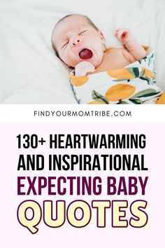 a baby laying on top of a bed with the words, 30 heartwarming and inspirational