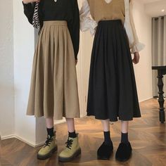 High Waist Pleated A-Line Midi Skirt High Waist Pleated Skirt, Pleated Fashion, Slim Fit Skirts, High Waisted Pleated Skirt, Pleated Long Skirt, Long Skirts For Women, Brown Skirts, College Style, Empire Dress