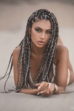 Dread Braids, Short Silver Hair, Goddess Braids Hairstyles, Dreadlock Styles, Girls Braids, Favorite Hairstyles, Goddess Braids, Hair Braids