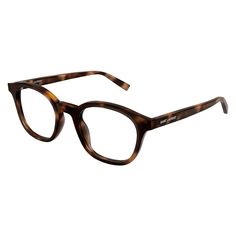 OSSA FRAMES is proud to present the distinguished Saint Laurent SL588 002 Havana 50mm eyeglasses for men. These stylish frames are the perfect accessory for the modern gentleman who appreciates luxury and sophistication. The frame color of these eyeglasses is a classic Havana, which adds a touch of warmth and elegance to any outfit. The acetate material used for the frame is not only durable and lightweight, but also exudes a sense of quality and craftsmanship that is synonymous with the Saint Laurent brand. The clear demo lens of these eyeglasses can easily be replaced with prescription lenses, making them a practical and versatile choice for daily use. With a lens socket width of 50mm, these glasses offer a comfortable fit for most face shapes. The round style of the SL588 002 Havana 50m Yves St Laurent, St Laurent, Saint Laurent Sunglasses, Eyeglasses For Men, Modern Gentleman, Colour Tint, Designer Sunglasses, Prescription Lenses, Eyeglasses Frames