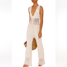 Reposhing This Item I Purchased From @Thegoodsense. Loved It, But Wore Only Once This Past Year And Am Ready For Something New. Questions? Leave A Comment Below! Crochet Jumpsuit, Crochet Jumpsuits, Cotton Jumpsuit, Sleeveless Jumpsuits, Open Knit, Crochet Dress, Cotton Silk, Top Designers, Neiman Marcus