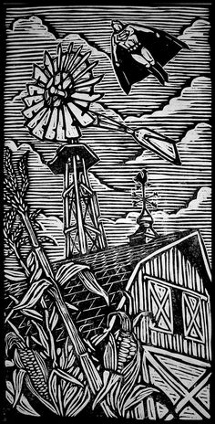 black and white drawing of an old windmill