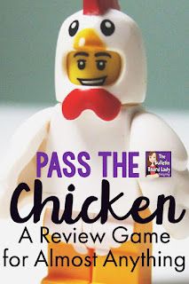 the cover of pass the chicken a review game for almost anything, with an image of a toy chicken