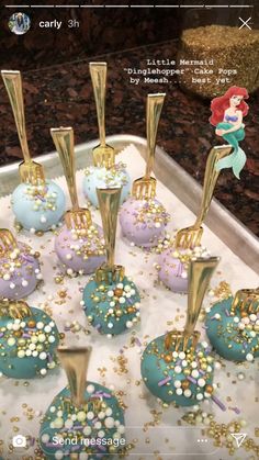 the little mermaid cake pops are ready to be eaten