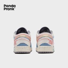 The design is inspired by the coastline at sunset, where the blue sea reflects the hues of the setting sun. The overall scheme features a dreamy blend of blue and pink, complemented by wave-like fabric cuts and subtle graffiti designs, evoking a serene seaside sunset scene. High Air Force 1, Low Jordan 1, Seaside Sunset, Beachy Nails, The Setting Sun, Graffiti Designs, Hype Shoes, Womens Jordans, Setting Sun