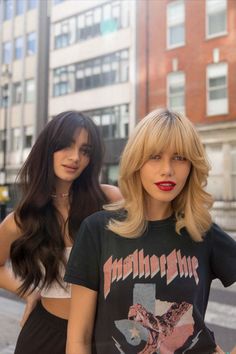 Styling curtain bangs and hair extensions from vixen and blush Fuller Bangs, Celebrity Hair Extensions, Bangs Extensions, Bouncy Blow Dry, Blonde Hair With Bangs, Fuller Hair, Heat Styling Products, Blow Dry