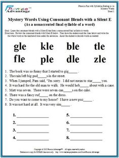 a worksheet with words and numbers for reading