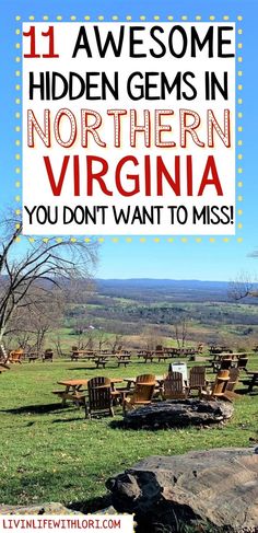 there are many chairs in the field with text overlay that says 11 awesome hidden gems in northern virginia you don't want to miss