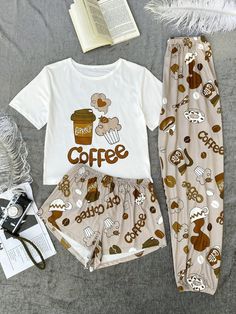 3 Piece Pajama Sets Women, Cute Pj Sets, Short Pants Women, Plus Size Pyjamas, Womens Pj Sets, Pijamas Women, Graphic Print Top, Cute Pjs, Plus Lingerie