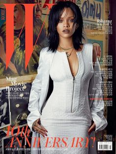 a woman in a white dress is on the cover of w magazine's november issue