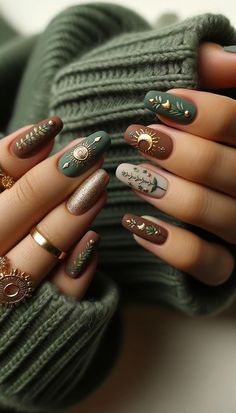 Boho Nails, Witchy Nails, Smink Inspiration, Makijaż Smokey Eye, Winter Nail Art, Chic Nails, Nail Polishes, 가을 패션, Gel Manicure