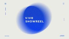 a blue circle with the words vrr showreel on it