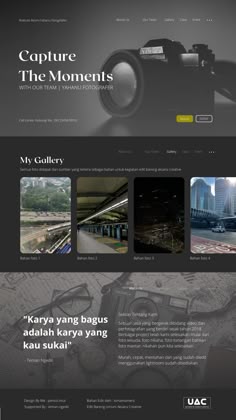 the website design for capture the moments, which is designed to look like an image