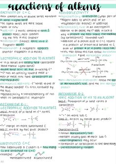 a poster with some writing on it that says the reactions of alkens and how to use them