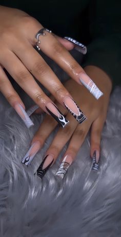 Long Acrylic Nail, Tapered Square Nails, Long Acrylic Nail Designs, Drip Nails, Nails Coffin Short, Colored Acrylic, Acrylic Nail Ideas, French Tip Acrylic Nails