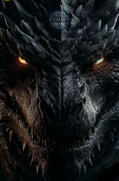 the poster for game of thrones, which features an image of a dragon with glowing eyes