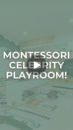 the montessori celebrity playroom is located in an empty room with green walls and flooring