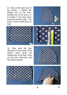 the instructions for making a polka dot hat