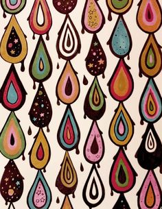 an image of colorful drops on white paper