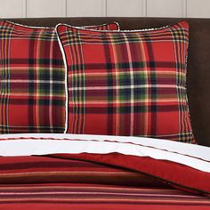 Andrew Plaid Euro Sham Holiday Bedding, Timeless Bedding, Plaid Duvet Cover, Cottage Modern, 100 Cotton Duvet Covers, Queens New York, Linen Bedroom, Bedding Basics, Euro Sham