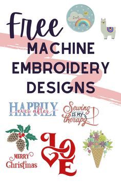 a poster with the words free machine embroidery designs