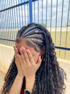 Mexico Braids, Curly Braided Hairstyles, Mixed Curly Hair, Braided Cornrow Hairstyles, Curly Hair Styles Easy, Braids With Extensions, Curly Girl Hairstyles