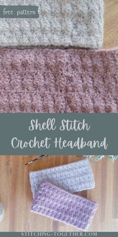 A shell  stitch crochet headband pattern in lightweight DK yarn, perfect for cozy,  textured style in winter and fall. Easy Crochet Headbands, Crochet Shell Stitch, Cozy Crochet Patterns, Shell Stitch, Crochet Vest, Crochet Blouse, Dk Yarn, Crochet Headband, Ear Warmers