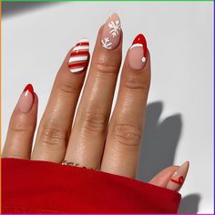 PRICES MAY VARY. Christmas Press on Nails: Winter Xmas press on nails with snowflake pattern make you look more charming. Easy to create a Christmas happy atmosphere during Christmas time. Package Include: You will receive 24pcs Christmas fake nails, 24pcs double-side glue stickers, 1pcs nail file, 1 wooden stick, don’t need to purchase anything else. High Quality: These Christmas nails with designs are made of healthy ABS material, they have no odor and will not harm your body or nails. Not easy to break, you can use them with confidence. Easy to use: After trimming and cleaning your natural nails, select the right sizes of our high quality nails and apply our nail adhesive tape on, then press on your nails for 20 seconds. Now you have beautiful Christmas acrylic nails. Perfect Christmas Nail Art Noel, Nagel Tips, Cute Christmas Nails, Christmas Nails Easy, Christmas Gel Nails, Snowflake Nails, Christmas Nails Acrylic, Nails Polish, Festival Nails