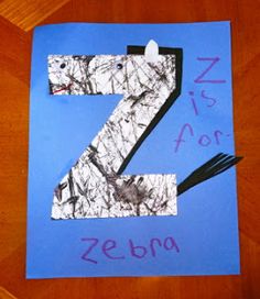 the letter z is for zebra made out of paper