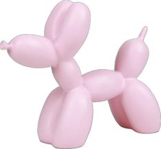 a pink balloon dog toy on a white background