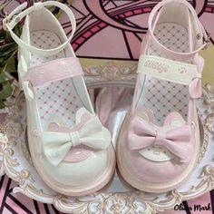 Olivia Mark - Elegant Mary Jane Slipper with Butterfly Knot Cute Kawaii Outfits, Mandarin Ducks, Thick Heel Shoes, Mary Jane High Heels, Rough Heels, Kawaii Shoes, Elegant High Heels, Elegant Sandals, Butterfly Knot