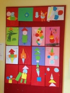 an art project is displayed on the wall in front of a child's room