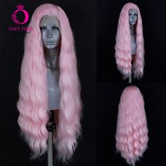 Webster Wigs, Long Loose Curls, Natural Curly Wig, Wave Texture, Fake Hair, Synthetic Lace Wigs, Hair Color Pink, Wave Wig