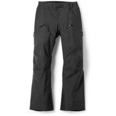 a pair of black ski pants on a white background