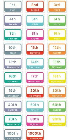 the original numbers flash cards are shown in different colors