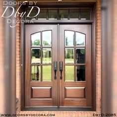 two double doors with sidelights on brick wall in front of door by dyr decor