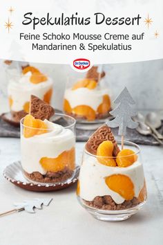 Dieses weihnachtliche Dessert mit einer Creme aus weißer Schoko-Mousse, Spekulatius und Mandarinen ist unwiderstehlich lecker und wird einfach zubereitet. Dr. Oetker, Dr. Oetker Rezepte, Spekulatius Dessert, Spekulatius Dessert im Glas, Spekulatius Dessert Weihnachten, Spekulatius Dessert mit Mascarpone, Weihnachtsdesserts, Weihnachtsdessert Rezepte, Weihnachtsdessert im Glas, Weihnachtsdessert Spekulatius, Dessert zu Weihnachten im Glas, Nachspeise zu Weihnachten, Nachtisch zu Weihnachten Mousse Mascarpone, Camping Cakes, Dessert Mousse, Fast Snack, Xmas Desserts, Winter Baking, Tiramisu Dessert, Winter Desserts