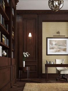 House Interiors, Decoration Inspiration, Classic Interior, Home Office Design