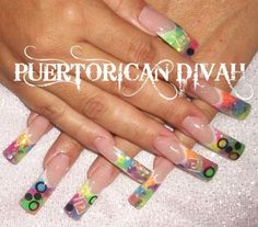 Acrylic nails by Puerto Rican Divah Sinaloa Nails, Nails 2017, Curved Nails, Nail Art Designs Summer, Pretty Nail Designs, Acrylic Nail Art, Glitter Nail Art, I Love Nails