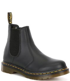 Dr. Martens Women's 2976 Nappa Leather Chelsea Booties #Dillards Leather Block Heels, Lug Sole, Dillard's, Black Booties, Nappa Leather, Boot Shoes Women, Rubber Rain Boots, Boots Men, Chelsea Boots