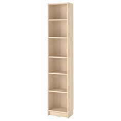 a tall bookcase with three shelves on the bottom and one shelf in the middle