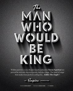 the man who would be king is shown in black and white, with text on it