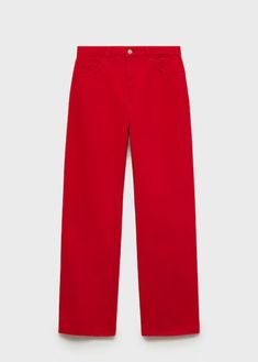 High-rise straight Leo jeans - Women | MANGO USA Straight Leg Red Jeans, High Waist Straight Jeans, 2024 Wishlist, Fall Winter 2024, Denim Style, Jeans Women, Winter 2024, Denim Fashion, Straight Jeans