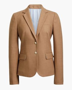 Original schoolboy blazer Camel Blazer, Tan Blazer, Women Outerwear, Womens Blazers, Blazer Outfits, Petite Fashion, J Crew Factory, Suit Jackets, Wool Blazer