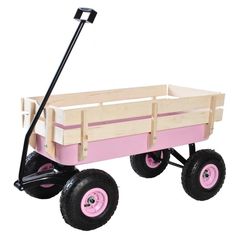 This bigfoot panel wagon has an all-steel construction, rugged air tires, and wooden stake sides, which is great for your kids or grandkids to play with. The wagon can haul gardening tools or supplies in the yard. It has a large loading capacity of 176 lbs. The extra-long handle is foldable for easy storage. The wooden panels on the side are removable. Outdoor Wagon, Yard Cart, Wooden Stake, Pull Wagon, Kids Wagon, Wood Wagon, Garden Wagon, Beach Wagon, Toy Wagon