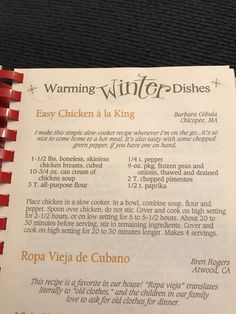 an open book with instructions on how to cook