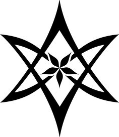 an inverted star with leaves in the center and two intersecting lines on each side, all connected to one another