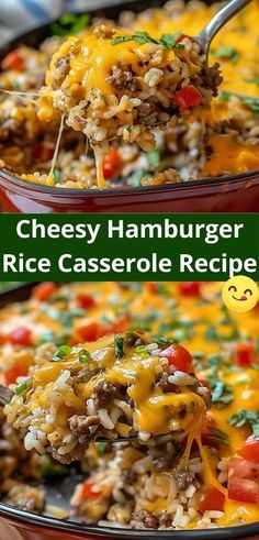 cheesy hamburger rice casserole recipe with cheese